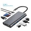 11in1 HUB TYPE-C elosztó 4K HDMI VGA SD TF RJ45(UTP) PD 4xUSB szürke színben thumbnail