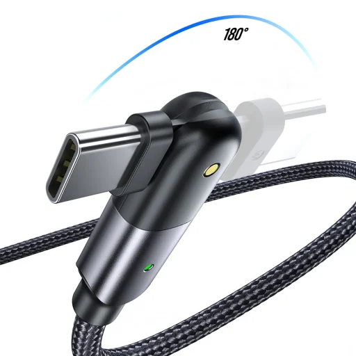 XO NB176 USB - USB Type C kábel 2.4A 1.2m mozgatható csatlakozóval fekete - 3