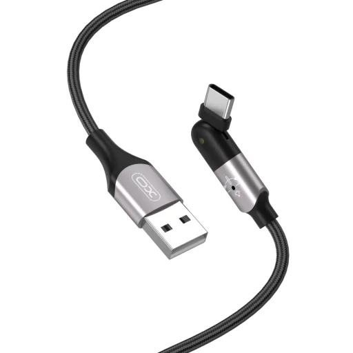 XO NB176 USB - USB Type C kábel 2.4A 1.2m mozgatható csatlakozóval fekete - 1