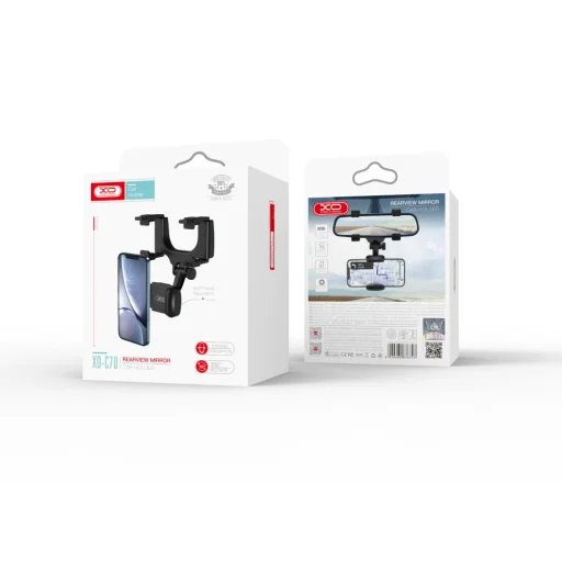 XO C70 autós telefontartó visszapillantóra fekete - 5