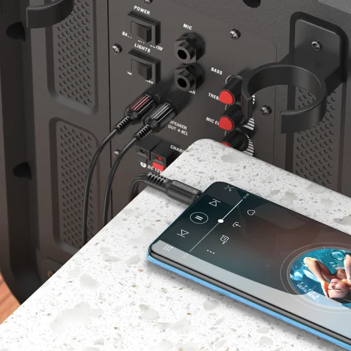 Borofone BL11 Jack 3.5mm - 2x RCA 1.5m kábel fekete - 6