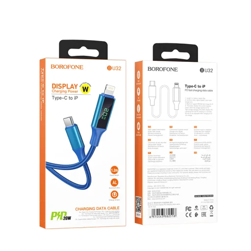 Borofone BU32 Exclusive USB Type-C - Lightning kábel PD 20W 1,2m kék - 4