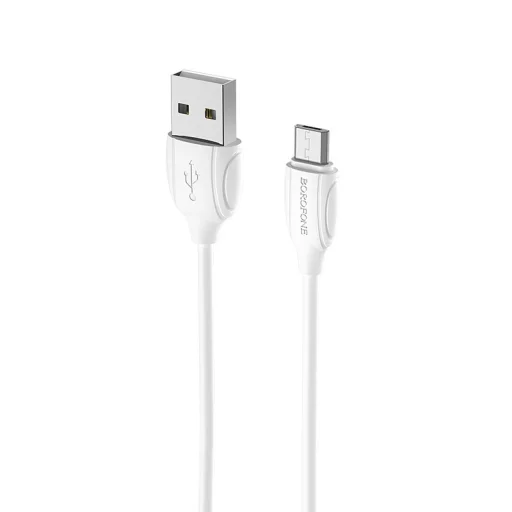 Borofone BX19 Benefit USB - Micro USB kábel 2.4A 1m fehér - 1