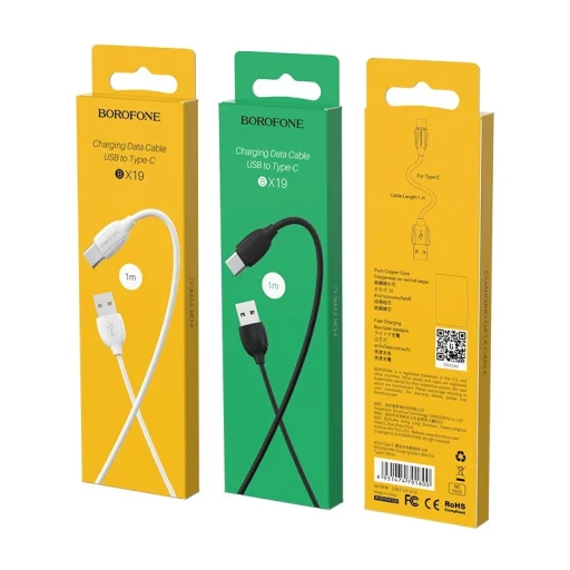 Borofone BX19 Benefit USB - USB Type-C kábel 3A 1m fekete - 5