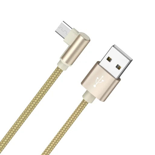 Borofone BX26 Express USB - Micro USB kábel s naklonenou hlavou 2.4A 1m zlatá - 3
