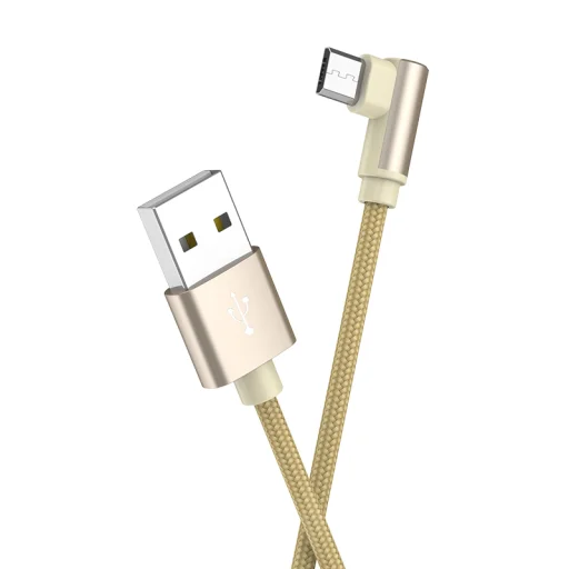 Borofone BX26 Express USB - Micro USB kábel s naklonenou hlavou 2.4A 1m zlatá - 5