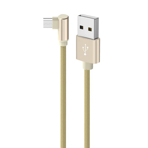 Borofone BX26 Express USB - Micro USB kábel s naklonenou hlavou 2.4A 1m zlatá - 1