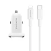 Borofone BZ12B Lasting Power USB Autós töltő QC 3.0 18W 3A + USB Type-C - Lightning kábel fehér thumbnail