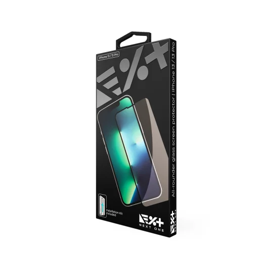 iPhone 13/13 Pro/14 Next One Screen Protector All-rounder kijelzővédő üvegfólia fekete kerettel (IPH-6.1-2021-ALR) - 2