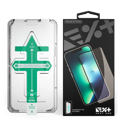 iPhone 13/13 Pro/14 Next One Screen Protector All-rounder kijelzővédő üvegfólia fekete kerettel (IPH-6.1-2021-ALR) - 7