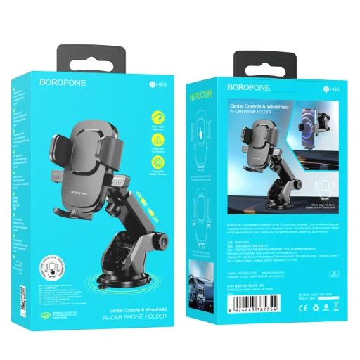 Borofone BH60 Dainty Univerzális autós telefontartó műszerfalra vagy szélvédőre fekete - 7