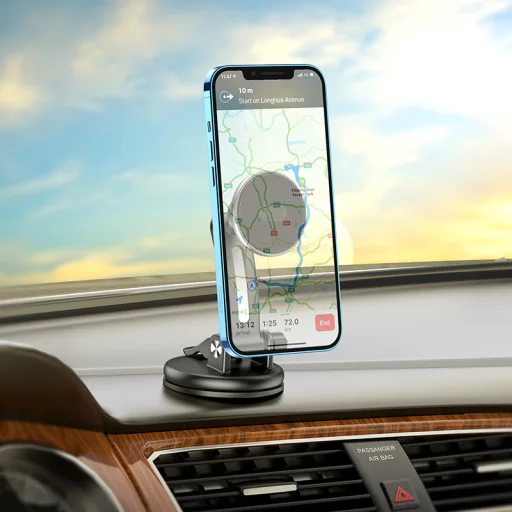 Borofone BH64 Bora Univerzálismágneses autós telefontartó műszerfalra vagy szélvédőre fekete - 4