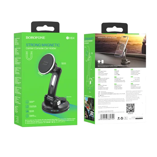Borofone BH64 Bora Univerzálismágneses autós telefontartó műszerfalra vagy szélvédőre fekete - 6
