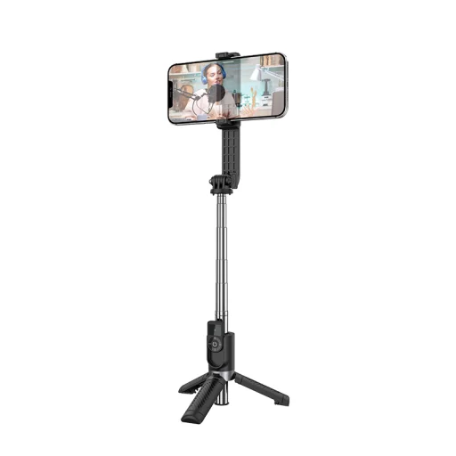 Borofone BY9 Streamer Selfie bot és tripod bluetooth távirányítóval fekete - 6