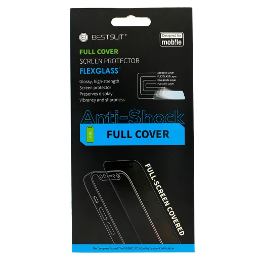 Samsung A12 Bestsuit Flexibilis 5D Hybrid 9H kijelzővédő üvególia fekete - 1