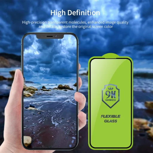 Samsung A12 Bestsuit Flexibilis 5D Hybrid 9H kijelzővédő üvególia fekete - 8