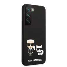 Samsung Galaxy S22 Plus Karl Lagerfeld KLHCS22MSSKCK Karl Choupette Liquid Silicone tok fekete