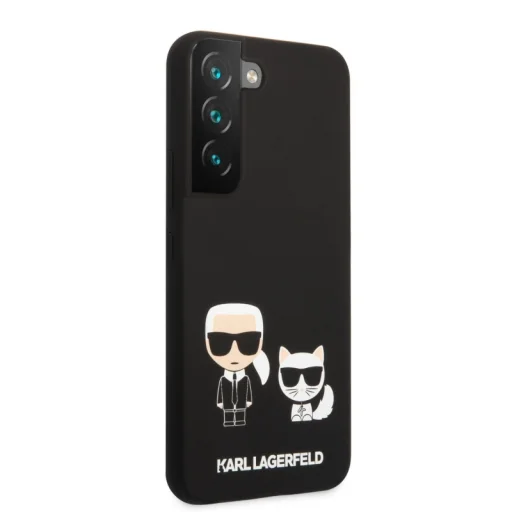 Samsung Galaxy S22 Plus Karl Lagerfeld KLHCS22MSSKCK Karl Choupette Liquid Silicone tok fekete - 2