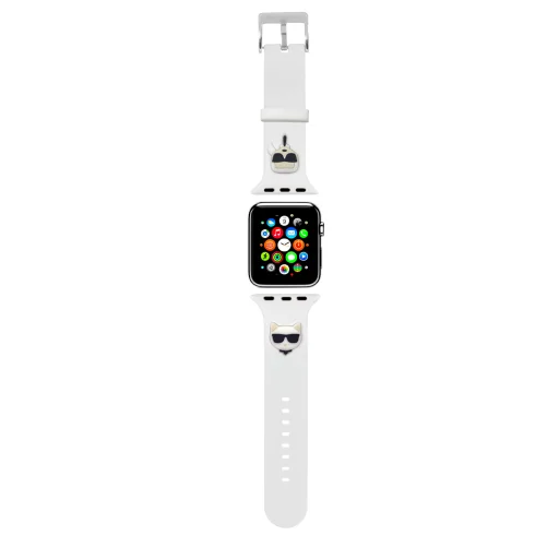 Apple Watch 38/40/41 mm Karl Lagerfeld Karl és Choupette óraszíj fehér - 2