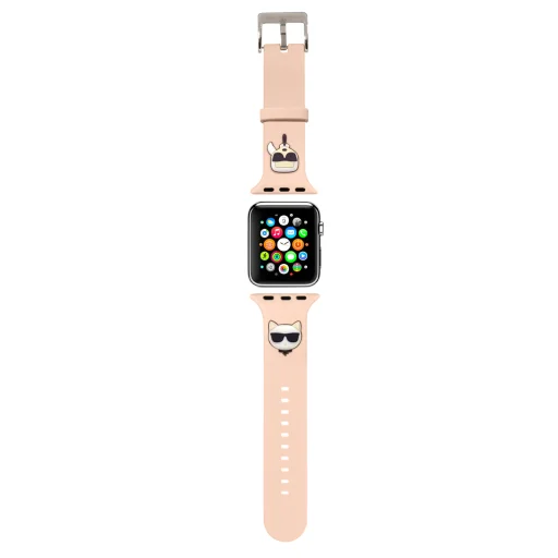 Apple Watch 42/44/45 mm Karl Lagerfeld Karl és Choupette óraszíj rózsaszín - 2