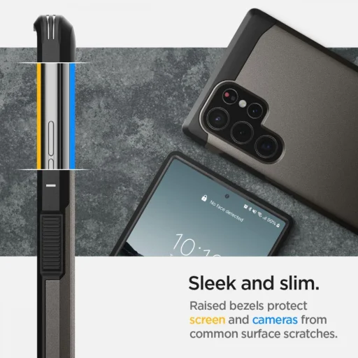 Samsung Galaxy S22 Ultra Spigen Tough Armor tok kihajtható támasszal gunmetal (ACS03923) - 11