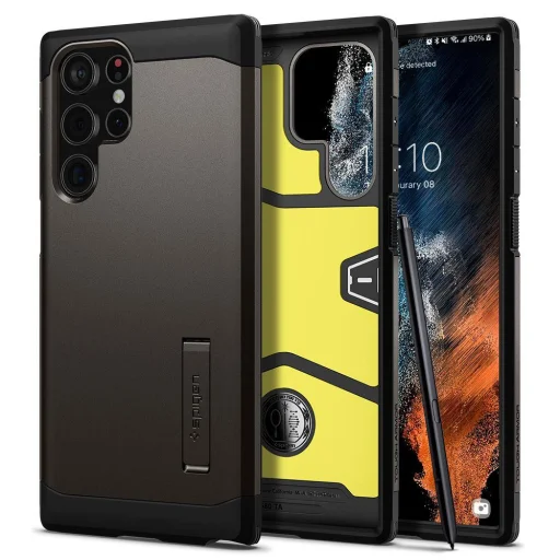 Samsung Galaxy S22 Ultra Spigen Tough Armor tok kihajtható támasszal gunmetal (ACS03923) - 1