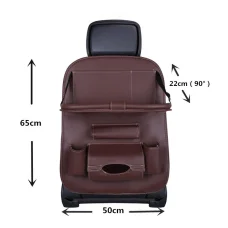 Autós rendszerező ülés hátsó részére, összecsukható polcos, bézs színben