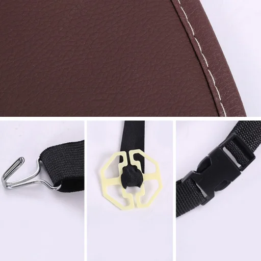 Autós rendszerező ülés hátsó részére, összecsukható polcos, bézs színben - 8