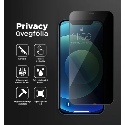 Samsung Galaxy S23+ Plus Privacy kijelzővédő üvegfólia 0.33mm 9H Alphajack - 4
