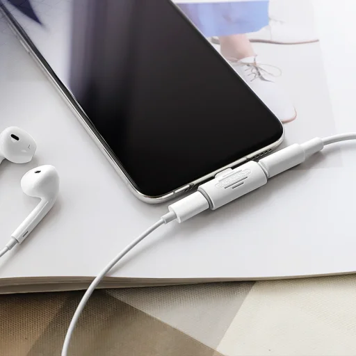 Borofone BV6 2x Lightning elosztó adapter fehér - 3