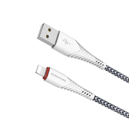 Borofone Powerful BX25 USB - Lightning kábel 2.4A 1m fehér - 5