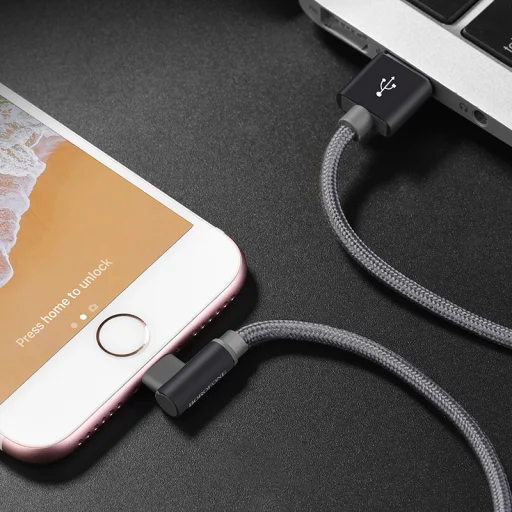 Borofone BX26 Express USB - Lightning kábel döntött fejjel 2.4A 1m szürke - 4