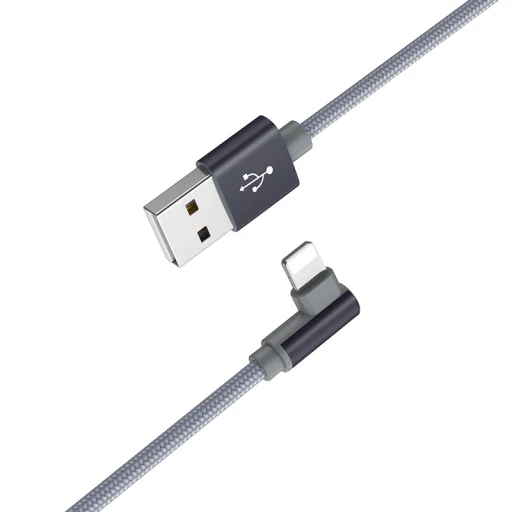 Borofone BX26 Express USB - Lightning kábel döntött fejjel 2.4A 1m szürke - 7