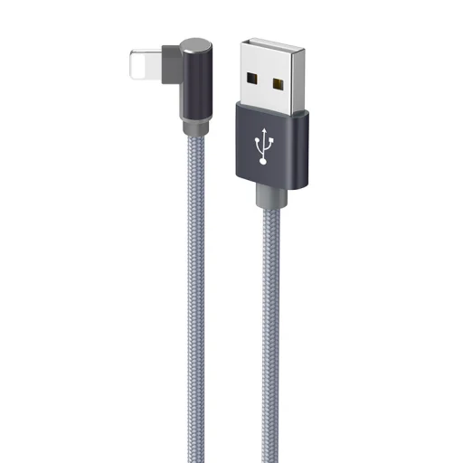 Borofone BX26 Express USB - Lightning kábel döntött fejjel 2.4A 1m szürke - 2