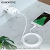 Borofone Aspiring DBN4 töltő adapter 2xUSB 2.4A + USB - micro USB töltő kábel fehér thumbnail