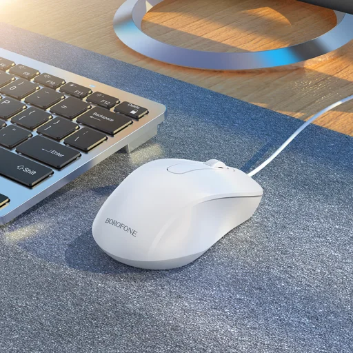 Borofone BG4 vezetékes optikai egér 1000DPI fehér - 2