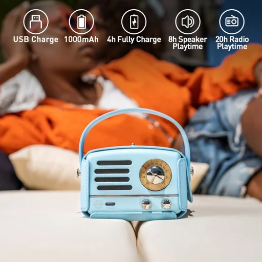 Muzen OTR Metal Bluetooth hangszóró és FM rádió kék - 5