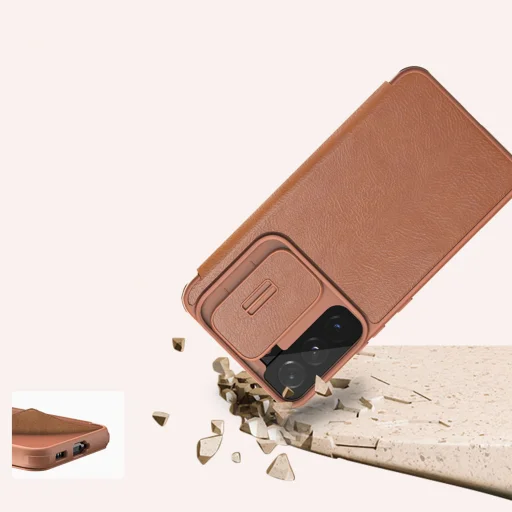 Samsung Galaxy S22 Nillkin Qin Pro bőr fliptok piros - 2