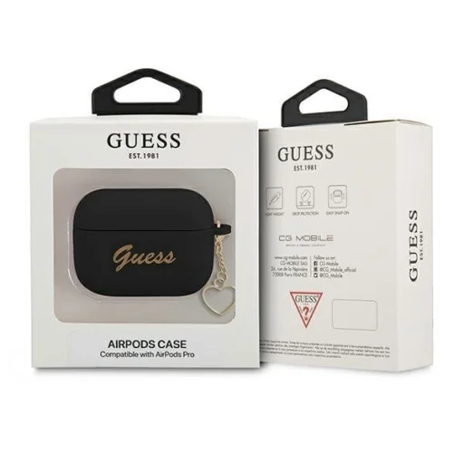 Guess Silicone Charm GUAPLSCHSK AirPods Pro 1/2 tok fekete - 3