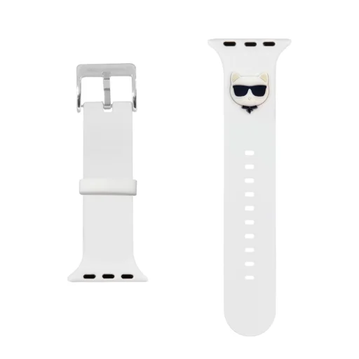 Apple Watch 42/ 44/ 45mm Karl Lagerfeld KLAWLSLCW  Choupette Head óraszíj fehér (KLAWLSLCW) - 1