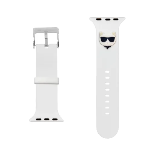Apple Watch 38/ 40/ 41mm Karl Lagerfeld KLAWMSLCW Choupette Head óraszíj fehér (KLAWMSLCW) - 1