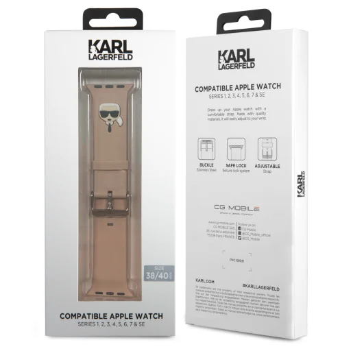 Apple Watch 38/ 40/ 41mm Karl Lagerfeld KLAWMSLKP Karl Head óraszíj pink (KLAWMSLKP) - 2