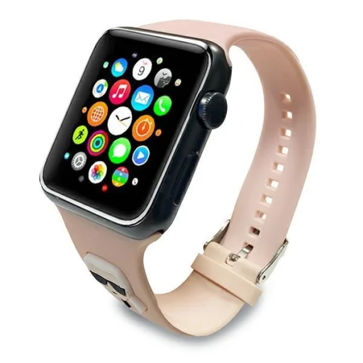 Apple Watch 38/ 40/ 41mm Karl Lagerfeld KLAWMSLKP Karl Head óraszíj pink (KLAWMSLKP) - 4