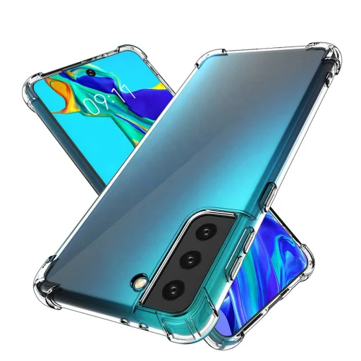 Samsung Galaxy S22 Plus ütésálló átlátszó flexibilis TPU tok, telefontok sarokvédelemmel Alphajack - 1