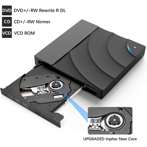 RayCue hordozható külső CD/DVD író/olvasó USB 3.0, Type-C/USB-A csatlakozóval - 2