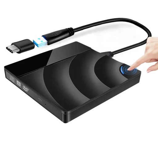 RayCue hordozható külső CD/DVD író/olvasó USB 3.0, Type-C/USB-A csatlakozóval - 1