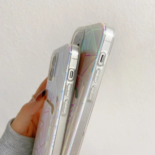 iPhone 13 Pro TPU tok színjátszó gyémánt mintával, kártyatartóval Alphajack - 3