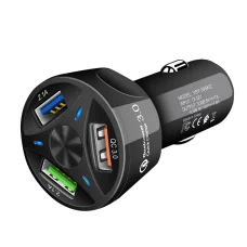 Univerzális szivargyújtós autós töltő 3xUSB 20W/35W fekete