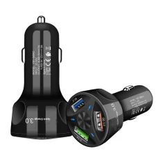Univerzális szivargyújtós autós töltő 3xUSB 20W/35W fekete