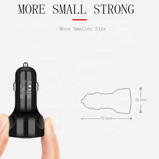 Univerzális szivargyújtós autós töltő 3xUSB 20W/35W fekete - 2